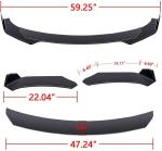 x xotic tech 9Pcs Front Bumper Lip Chin Spoiler + Side Skirt Winglets Diffuser + Rear Bumper Canard Splitter Car Body Kits + Black Adjustable 10"-13" Support Rods Universal Fit Most Vehicles