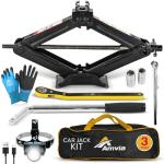 Car Jack Kit | Scissor Jack for Car 3 Ton (6,600 lbs) - Tire Jack Tool Kit | Portable, Ideal for SUV and Auto - Universal Kit with Lug Wrench | Heavy Duty Material