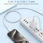 Car Carplay Cable for iPhone 17/16/15, USB A to USB C Cable for Apple Carplay, USB A to USB C Cable for Apple Carplay, USB-C Car Charger for iPad Pro iPad Air 5th 4th Mini 6th Type C 3FT-White