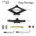 Car Jack Kit | Scissor Jack for Car 3 Ton (6,600 lbs) - Tire Jack Tool Kit | Portable, Ideal for SUV and Auto - Universal Kit with Lug Wrench | Heavy Duty Material