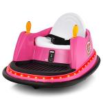 Costzon Bumper Car for Kids, 12V Electric Toddler Bumping Car with Remote Control, Dual Joysticks, 360 Spin, Music, Flashing Lights, Slow Star, Kids Bumper Car Ride on Toy for Boys Girls Gift (Pink)