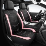 HChengkikz Pink Seat Covers,Breathable and Sport Seat Covers,Anti-Slip Universal Fit Car Seat Covers Full Set for Cars Sedans SUV and Truck(Full Seat,Black+Pink,N2)