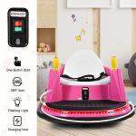 Costzon Bumper Car for Kids, 12V Electric Toddler Bumping Car with Remote Control, Dual Joysticks, 360 Spin, Music, Flashing Lights, Slow Star, Kids Bumper Car Ride on Toy for Boys Girls Gift (Pink)