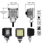 Adzoon Motorcycle Fog Lights, 2'' Inch 27W Spot Mini Cube Work Driving Pod Lights for Offroad Trucks ATV UTV SUV 4x4 Pick Up Car Boat