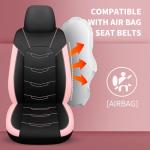 HChengkikz Pink Seat Covers,Breathable and Sport Seat Covers,Anti-Slip Universal Fit Car Seat Covers Full Set for Cars Sedans SUV and Truck(Full Seat,Black+Pink,N2)