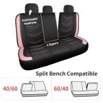 HChengkikz Pink Seat Covers,Breathable and Sport Seat Covers,Anti-Slip Universal Fit Car Seat Covers Full Set for Cars Sedans SUV and Truck(Full Seat,Black+Pink,N2)