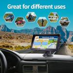 URFRU 7-Inch GPS Navigator for Car Truck RV, 2025 Offline Maps with Lifetime Free Updates, Touchscreen Sat Nav, Voice Guidance, Speed & Traffic Alerts, Custom Truck Routing