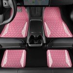Bling Diamond Floor Mats Set for Women, Pink