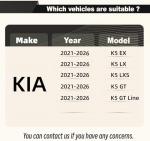 STSEV01 Front Bumper Lip Splitter Spoiler Compatible with KIA K5 EX/LX/LXS/GT 2021-2026 & Kia K5 GT/GT-Line 2025 2026, 3pcs Air Dam Chin Body Kit Underbody Lip Accessories (Gloss Black)