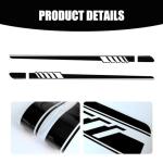 Tesnaao Pack-2 Car Side Body Decals, 4.52" x 88.58" Waterproof PVC Vehicle DIY Decorative Stickers, Universal Automotive Creative Stripe for Truck SUV Racing Car Motorcycle Bike (Black)