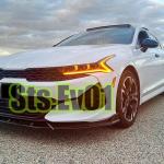 STSEV01 Front Bumper Lip Splitter Spoiler Compatible with KIA K5 EX/LX/LXS/GT 2021-2026 & Kia K5 GT/GT-Line 2025 2026, 3pcs Air Dam Chin Body Kit Underbody Lip Accessories (Gloss Black)