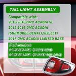 Lochnchn Tail Lights Compatible with GMC Acadia 2013-2016 Acadia Limited 2017 Rear LED Taillights Assembly Right Passenger Side Tail Lamp Replace 84051376-PFM.Not Include Bulb