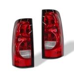 Nakkaa Pair Tail Lights W/Bulbs Compatible with 2003-2006 Silverado 1500 2500 3500HD Red Brake Lamps Left and Right GM2800174 GM2801174