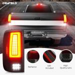LED Tail Lights Assembly + 3rd Third Brake Cargo Lamp Compatible with 2004-2008 Ford F-150 F150 Pickup [Factory Halogen Type] Fleetside Styleside Rear Taillight, 3 Pcs, Smoked Lens