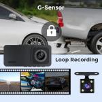 2K Dash Camera Front and Inside Dash Cam for Car Security 1080P Video Recorder with Audio Plug and Play, WDR, Night Vision, G-Sensor Auto Lock, 2 Inch Screen Vehicle Security