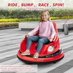 Bumper Car for Kids, 12V Ride on Bumper Car for Toddler with Remote Control, 2-Speed, 2 Driving Modes, 360°Spin, Anti-Collision Padding, Lights, Music, Electric Bumping Car for Children 1.5-6, Red