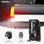 LED Tail Lights Assembly + 3rd Third Brake Cargo Lamp Compatible with 2004-2008 Ford F-150 F150 Pickup [Factory Halogen Type] Fleetside Styleside Rear Taillight, 3 Pcs, Smoked Lens