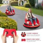 Bumper Car for Kids, 12V Ride on Bumper Car for Toddler with Remote Control, 2-Speed, 2 Driving Modes, 360°Spin, Anti-Collision Padding, Lights, Music, Electric Bumping Car for Children 1.5-6, Red