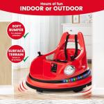 Bumper Car for Kids, 12V Ride on Bumper Car for Toddler with Remote Control, 2-Speed, 2 Driving Modes, 360°Spin, Anti-Collision Padding, Lights, Music, Electric Bumping Car for Children 1.5-6, Red