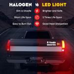 LED Tail Lights Assembly + 3rd Third Brake Cargo Lamp Compatible with 2004-2008 Ford F-150 F150 Pickup [Factory Halogen Type] Fleetside Styleside Rear Taillight, 3 Pcs, Smoked Lens