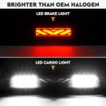 LED Tail Lights Assembly + 3rd Third Brake Cargo Lamp Compatible with 2004-2008 Ford F-150 F150 Pickup [Factory Halogen Type] Fleetside Styleside Rear Taillight, 3 Pcs, Smoked Lens