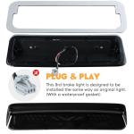 LED Tail Lights Assembly + 3rd Third Brake Cargo Lamp Compatible with 2004-2008 Ford F-150 F150 Pickup [Factory Halogen Type] Fleetside Styleside Rear Taillight, 3 Pcs, Smoked Lens