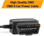 OBD2 OBD Power Cable for Dash Camera, MarsPro OBD to Mini USB OBDII Adapter Hardwire Charger Cable 24 Hours Surveillance and Acc Two Mode