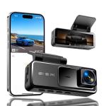 4K Dash Cam with Built-in WiFi, Front Car Camera, APP Control, Night Vision, 24H Parking Monitor, 170° Wide Angle, G-Sensor, Loop Recording, WDR(A19)