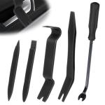 BFXM 5PCS Auto Trim Removal Tool kit, Car Clip Pry Tools Kit No Scratch Plastic, Car Door Panel Rivet Pliers Tool Kit, Automotive Interior Fastener Puller Remover Body Repair Set for Car