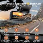 4K Dash Cam with Built-in WiFi, Front Car Camera, APP Control, Night Vision, 24H Parking Monitor, 170° Wide Angle, G-Sensor, Loop Recording, WDR(A19)
