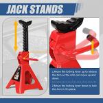 Auto Dynasty 2 Ton Floor Jack with Jack Stands, Heavy Duty Steel Hydraulic Racing Floor Jack with Single Piston Quick Lift Pump, Hydraulic Trolley Service Car Jack, Red/Black
