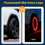 20 Pcs Glow in The Dark Tire Valve Caps Fluorescent Tire Valve Stem Caps, Cool Car Present for Universal Decoration Accessories for Car SUV Bicycle Motorcycles Trucks (Red)