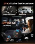USB C Car Charger, 2 Pack 70W 3-Port PD/QC Fast Charging Cigarette Lighter USB Charger Car Phone Adapter Accessories for iPhone 17/Air/16/15/14/13/12 Pro Max, iPad, Pixel, Galaxy S25/S24/S23, Android