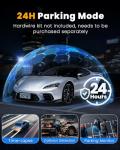4K+1080P*3 FHD Car Camera, 4 Channel 360° Dash Cam Front Rear Inside & Left Right, 5GHz WiFi & App Control, 24H Parking Mode, G-Sensor, 8 IR Lamps Night Vision, Loop Recording, Includes 64GB SD Card