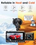 3-Channel Dash Cam 4K for Car: Front, Rear & Inside Dash Camera with 5.8G WiFi & GPS - 24H Parking Mode, 64GB Card for Rideshare Driver