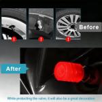 20 Pcs Glow in The Dark Tire Valve Caps Fluorescent Tire Valve Stem Caps, Cool Car Present for Universal Decoration Accessories for Car SUV Bicycle Motorcycles Trucks (Red)