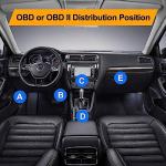OBD2 OBD Power Cable for Dash Camera, MarsPro OBD to Mini USB OBDII Adapter Hardwire Charger Cable 24 Hours Surveillance and Acc Two Mode