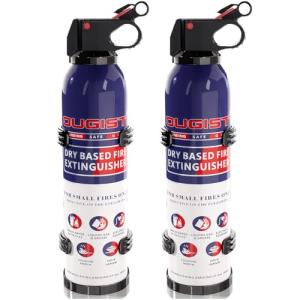 ABC Fire Extinguisher for Home & Vehicle - Portable Dry Chemical Fire Extinguisher | Grease & Electrical Fire Extinguisher for Kitchen, Car, Easy for All Ages to Use (2-Pack, 1.32lb Each)