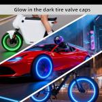 20 Pcs Glow in The Dark Tire Valve Caps Fluorescent Tire Valve Stem Caps, Cool Car Present for Universal Decoration Accessories for Car SUV Bicycle Motorcycles Trucks (Red)
