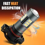 iFunyLED 2504 LED Fog Bulbs, Super Bright PSX24W 12276 LED Fog Lights 6500K Cool White, Plug and Play, Replacement Lights for Cars Trucks SUV, Pack of 2