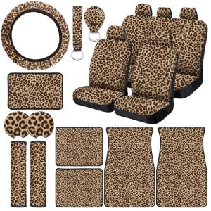 Leopard Print 21-Piece Car Seat Cover Set