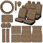 Leopard Print 21-Piece Car Seat Cover Set