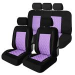 Purple Diamond Stitched Universal Car Seat Covers Set