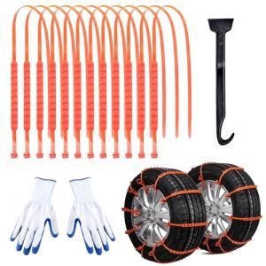 12 Pcs Reusable Snow Chains for Cars and SUVs