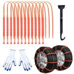 12 Pcs Reusable Snow Chains for Cars and SUVs
