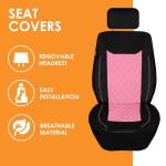 Pink Quilted Leatherette Seat Covers - Full Set