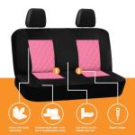 Pink Quilted Leatherette Seat Covers - Full Set