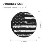 USA Flag Spare Tire Cover for Trailers and SUVs