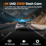 4K Dash Cam with WiFi and 32GB Card