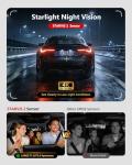 4K 3 Channel Dash Cam Front and Rear, Dash Camera for Cars, STARVIS 2 Sensor Dash Camera with HDR Night Vision, 24H Parking Mode Car Camera with GPS, Loop Recording